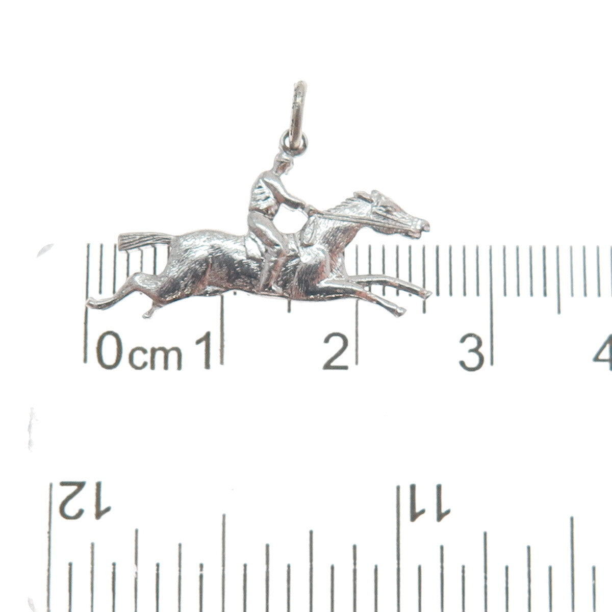 GRIFFITH & SONS CO. 925 Sterling Silver Antique Horseback Riding Charm Pendant