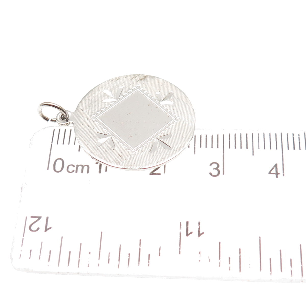 925 Sterling Silver Vintage Round Tag Charm Pendant