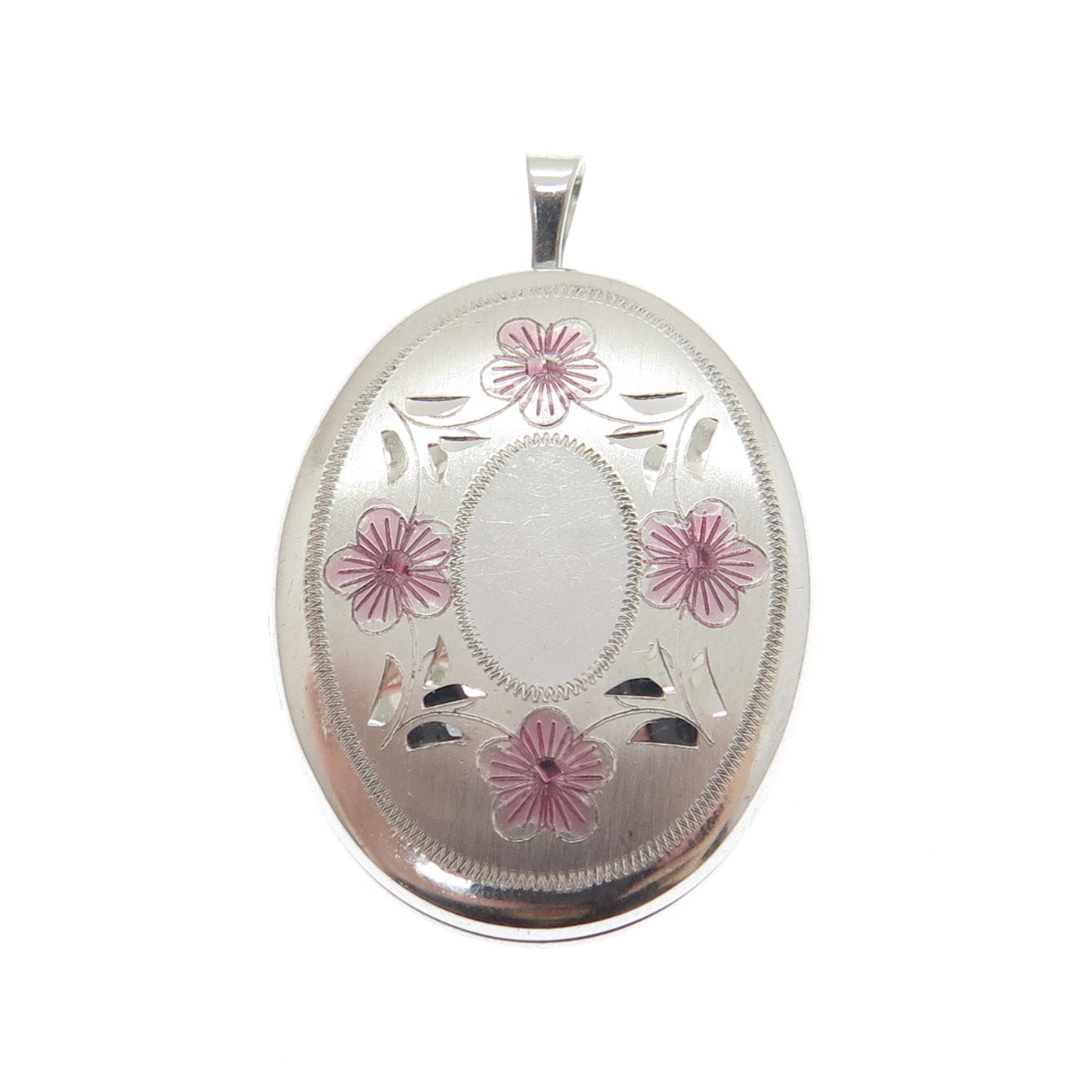 PPC Princess Pride Creations 925 Sterling Vintage Enamel Flower Locket Pendant