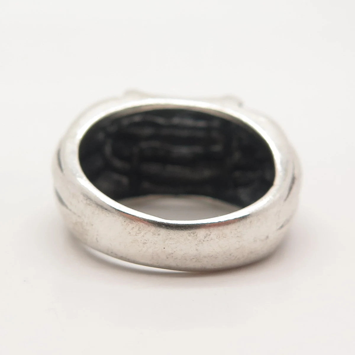 925 Sterling Silver Vintage Tribal Domed Ring Size 7
