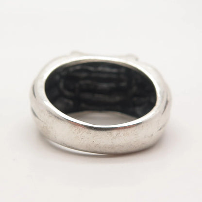 925 Sterling Silver Vintage Tribal Domed Ring Size 7