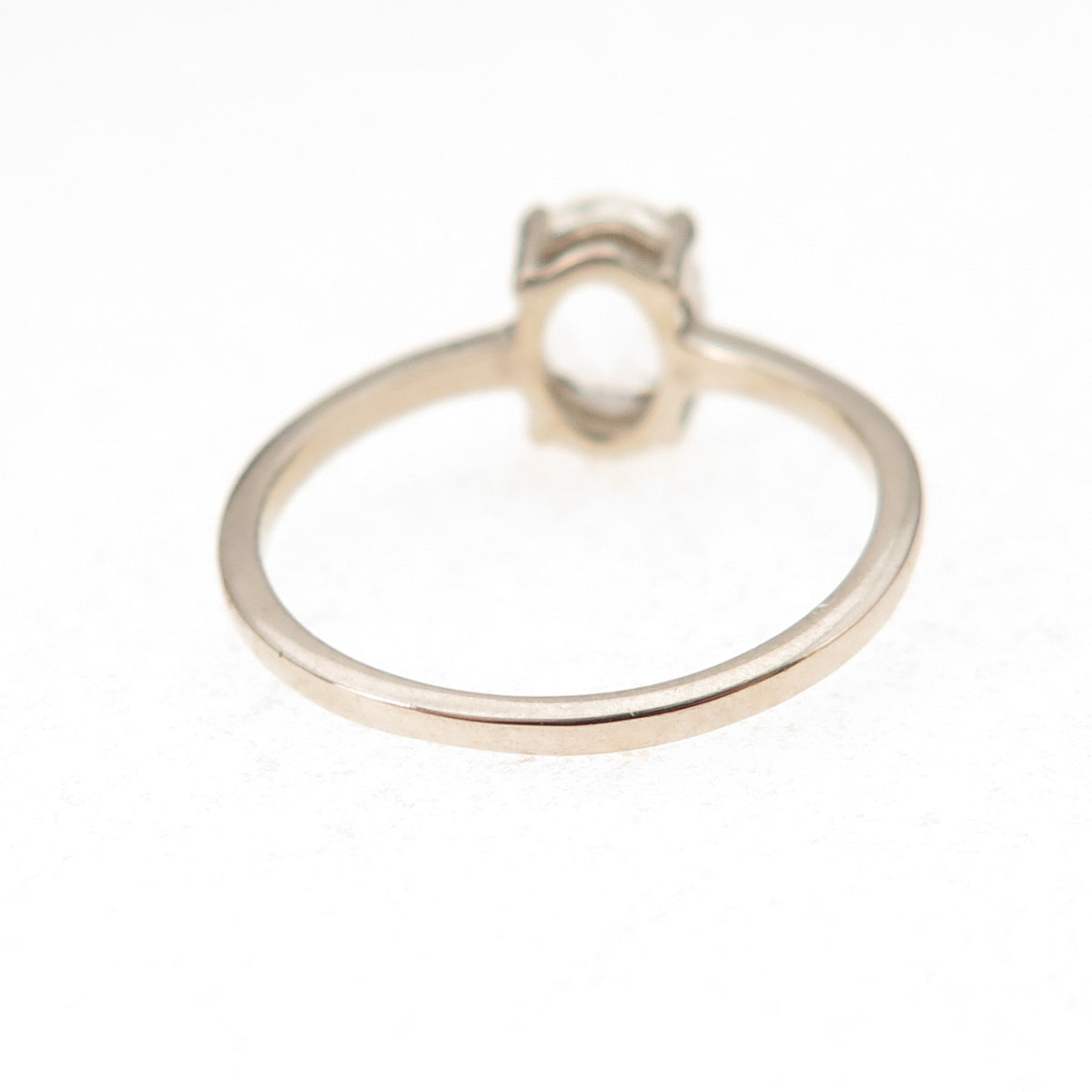 Dazzlers 925 Sterling Silver Real Oval-Cut White Topaz Engagement Ring Size 7