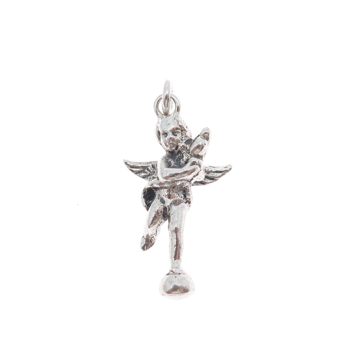 800 Silver Vintage Cherub 3D Charm Pendant