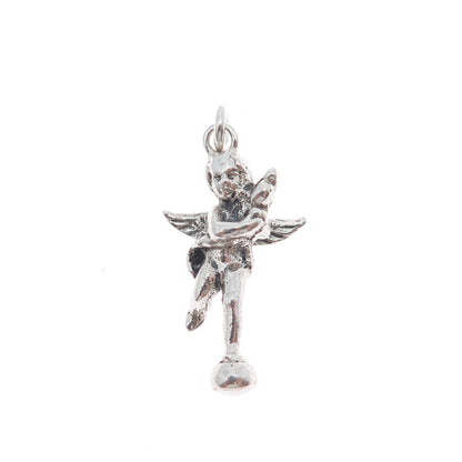 800 Silver Vintage Cherub 3D Charm Pendant