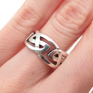 Kit Heath 925 Sterling Silver Vintage 1997 Celtic Knot Oxidized Ring Size 6.25