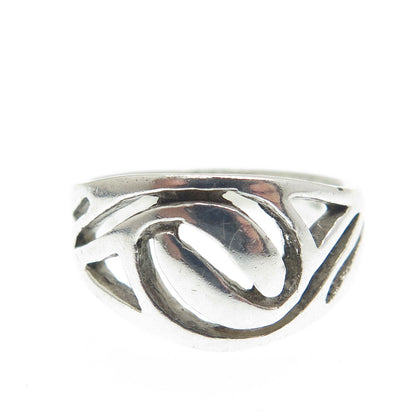 925 Sterling Silver Vintage Yin Yang Modernist Ring Size 6.25