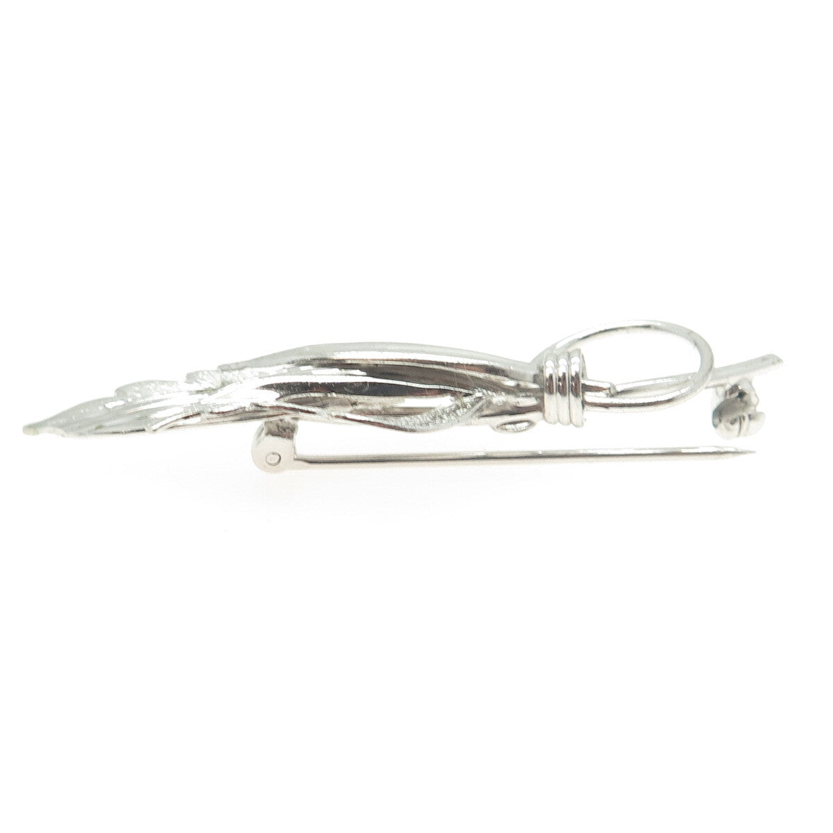 TRU-KAY 925 Sterling Silver Vintage Leaf Floral Pin Brooch