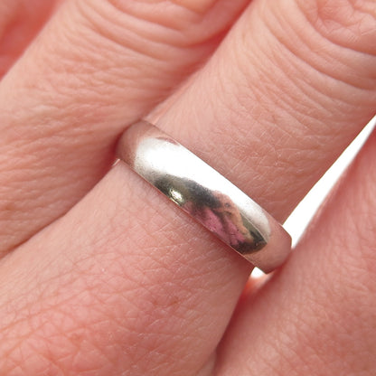 925 Sterling Silver Vintage Classic Wedding Oxidized Band Ring Size 8.25
