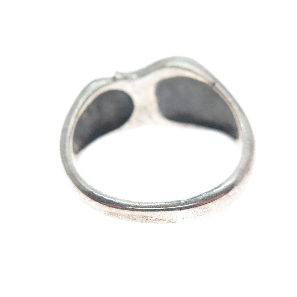 925 Sterling Silver Vintage Real Mother-of-Pearl Heart Ring Size 5.25