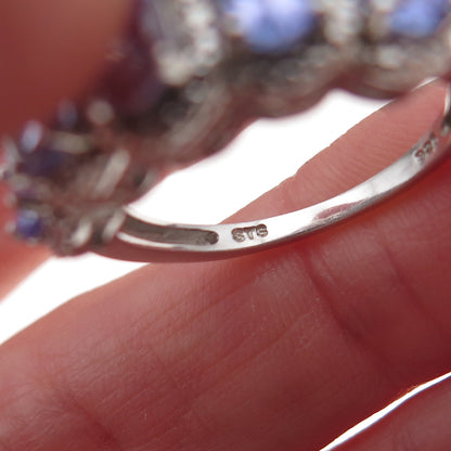 Chuck Clemency 925 Sterling Silver Real Oval-Cut Tanzanite Ring Size 7.75
