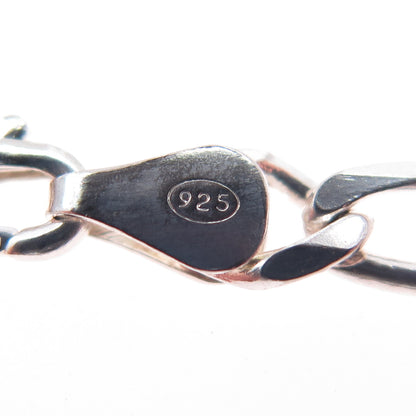 925 Sterling Silver Vintage Italy Figaro Chain Necklace 20"