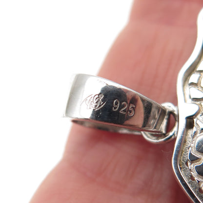 DESIGNS by YAGI 925 Sterling Silver Round-Cut C Z Jesus Charm Pendant