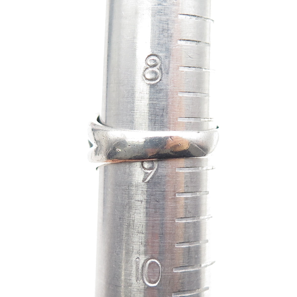 925 Sterling Silver Vintage Modernist Interlocked Oxidized Ring Size 9
