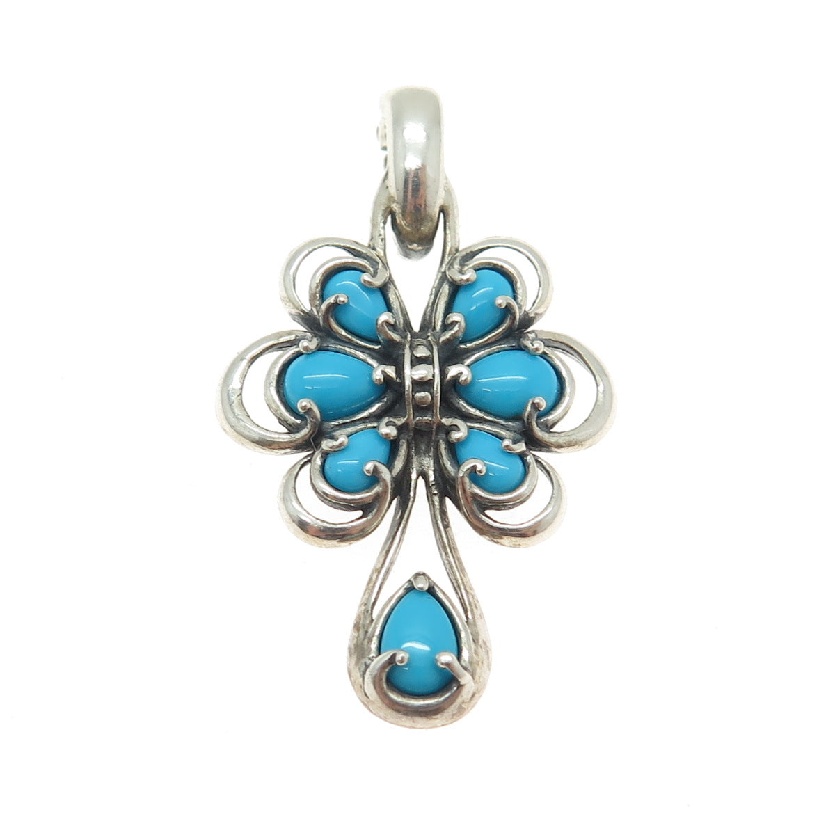 CAROLYN POLLACK 925 Sterling Silver Vintage Sleeping Beauty Turquoise Pendant