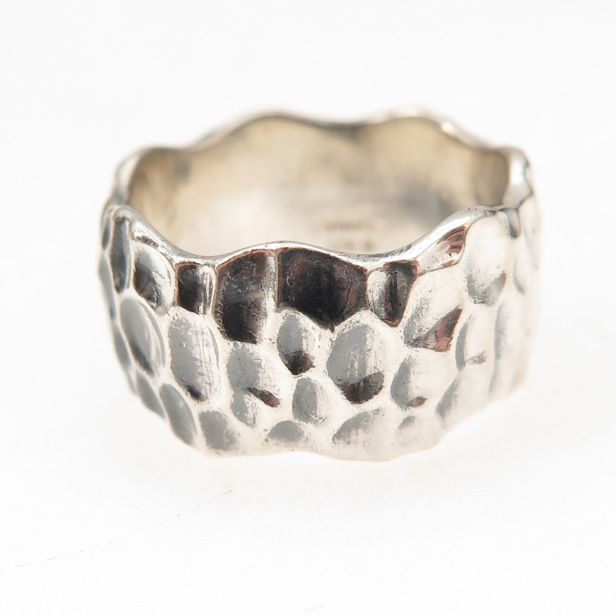 Marie Jennifer 925 Sterling Silver Vintage Modernist Wide Band Ring Size 7.5