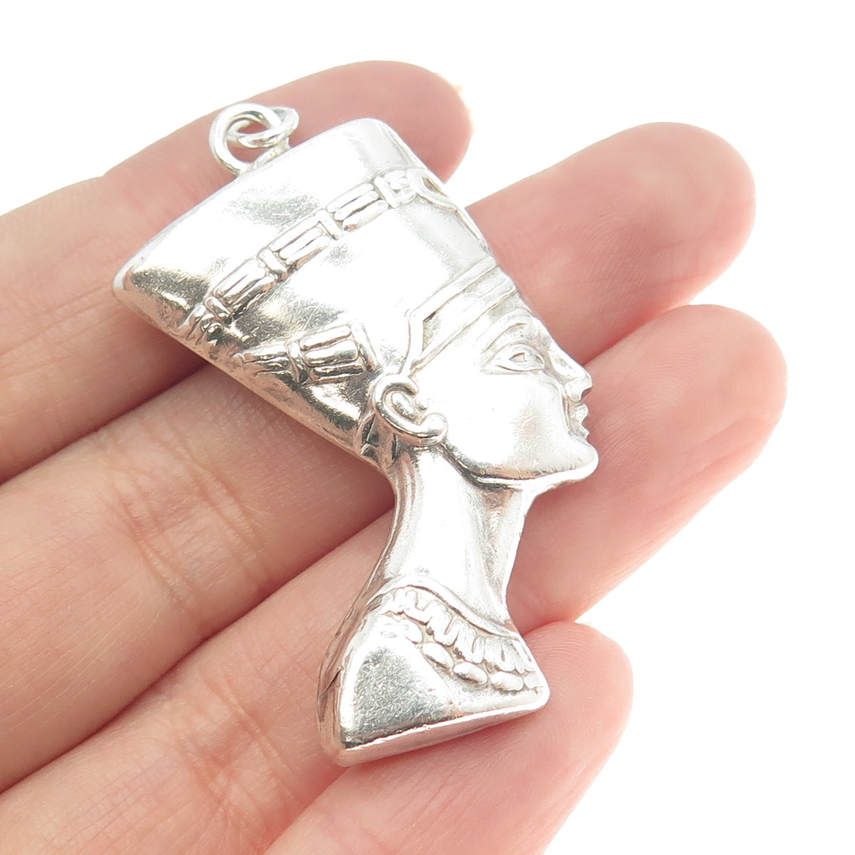 800 Silver Vintage Egyptian Nefertiti Pharaoh Pendant