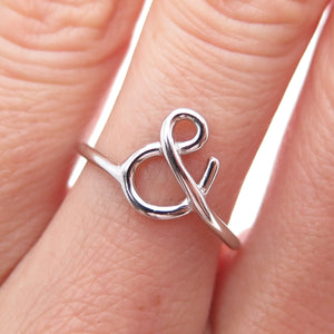 925 Sterling Silver Ampersand Symbol Ring Size 7