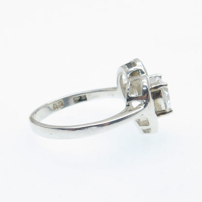 925 Sterling Silver Heart-Cut C Z Promise Ring Size 9