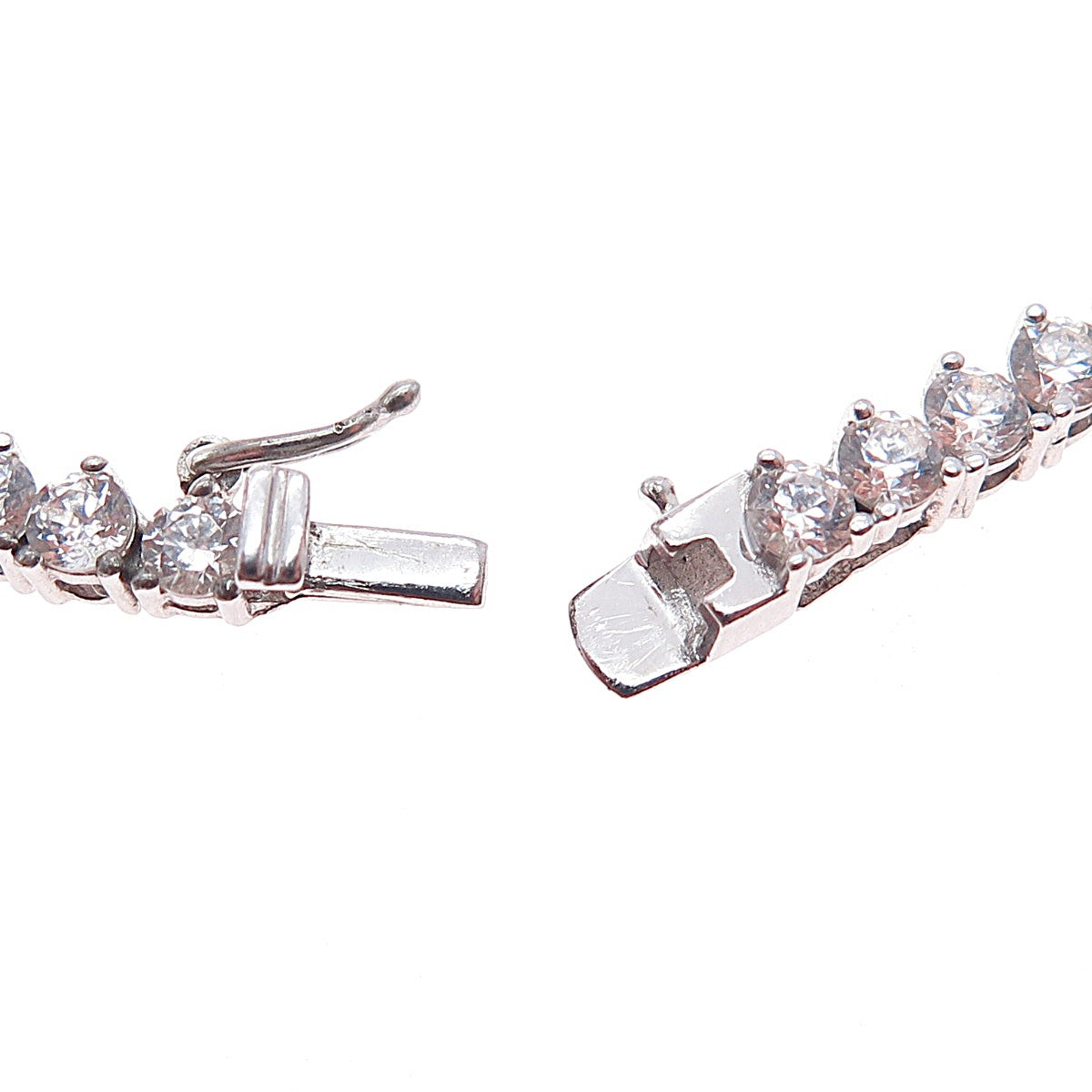 925 Sterling Silver Round-Cut C Z Tennis Chain Necklace 18"