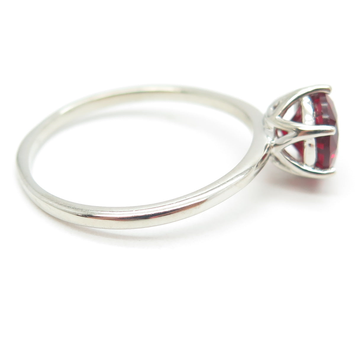 DAZZLERS 925 Sterling Silver Red C Z Ring Size 9.75