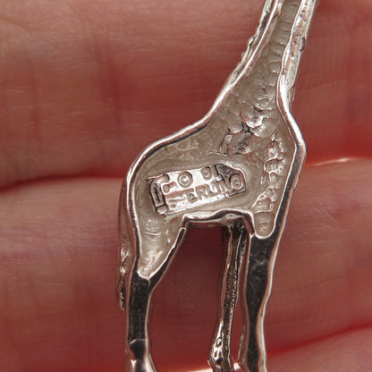 Carol Felley 925 Sterling Silver Vintage 1991 Giraffe Oxidized Pendant