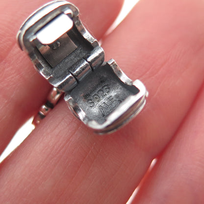 Pandora 925 Sterling Silver Round-Cut Black C Z Dogwood Dangle Clip Charm