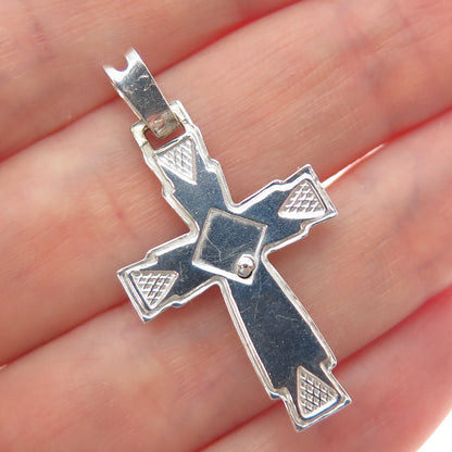 925 Sterling Silver Vintage Italy Crucifix Cross Religious Charm Pendant