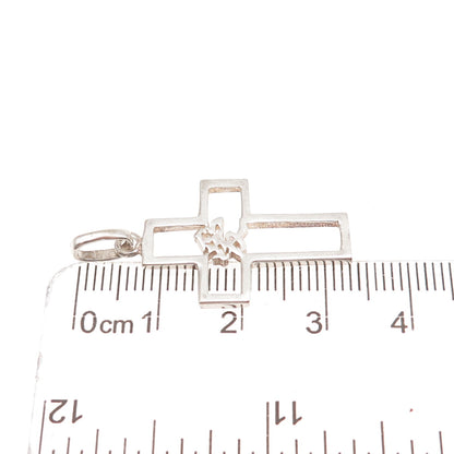 925 Sterling Silver Vintage Love Chinese Character Cross Charm Pendant