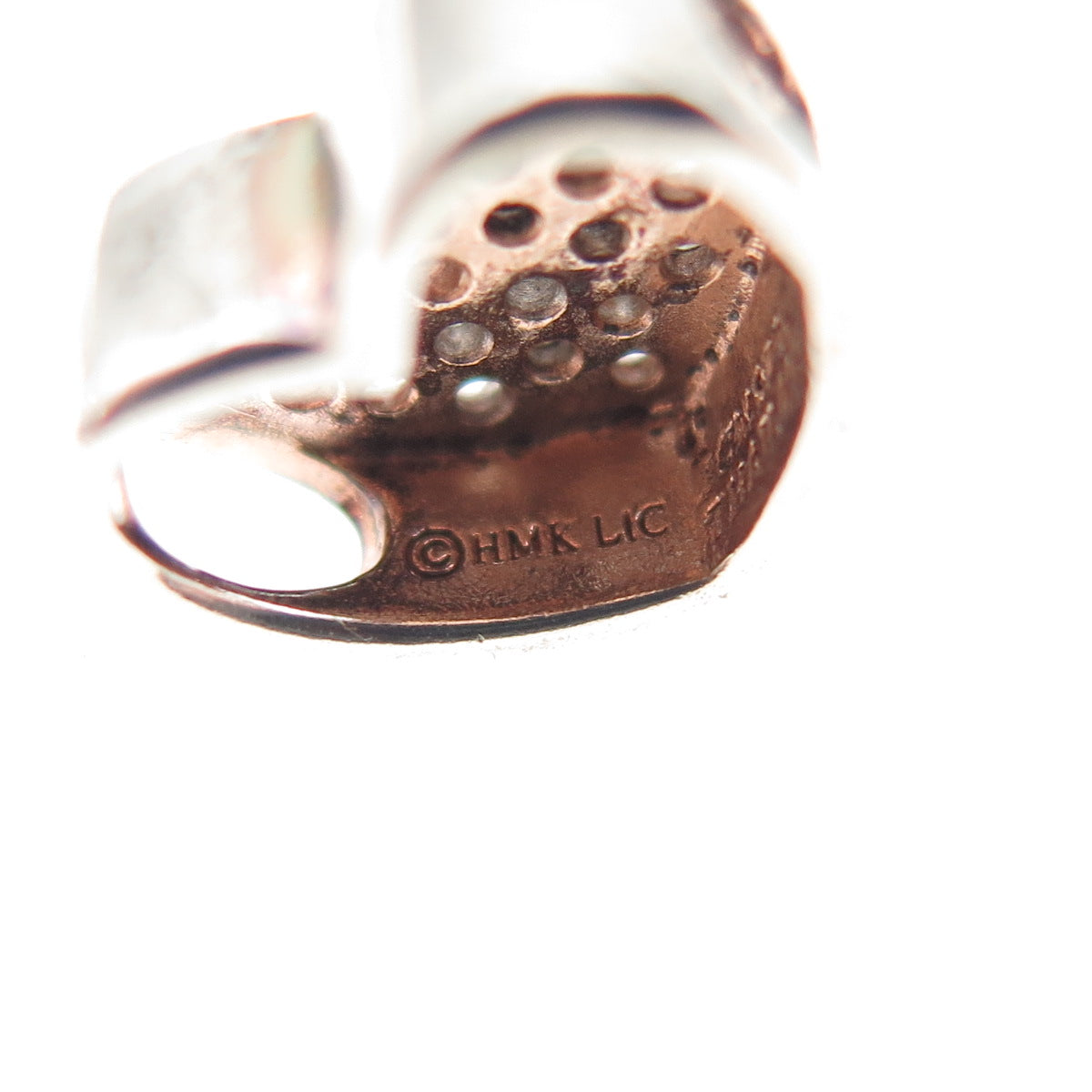 JCM Jacmel Mauritius 925 Sterling Silver C Z Heart Mini Slide Charm Pendant