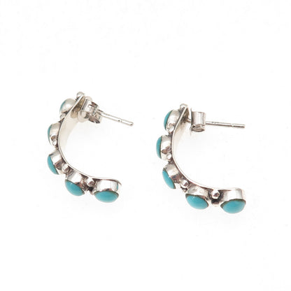 Old Pawn 925 Sterling Silver Vintage Southwestern Turquoise Tribal Earrings