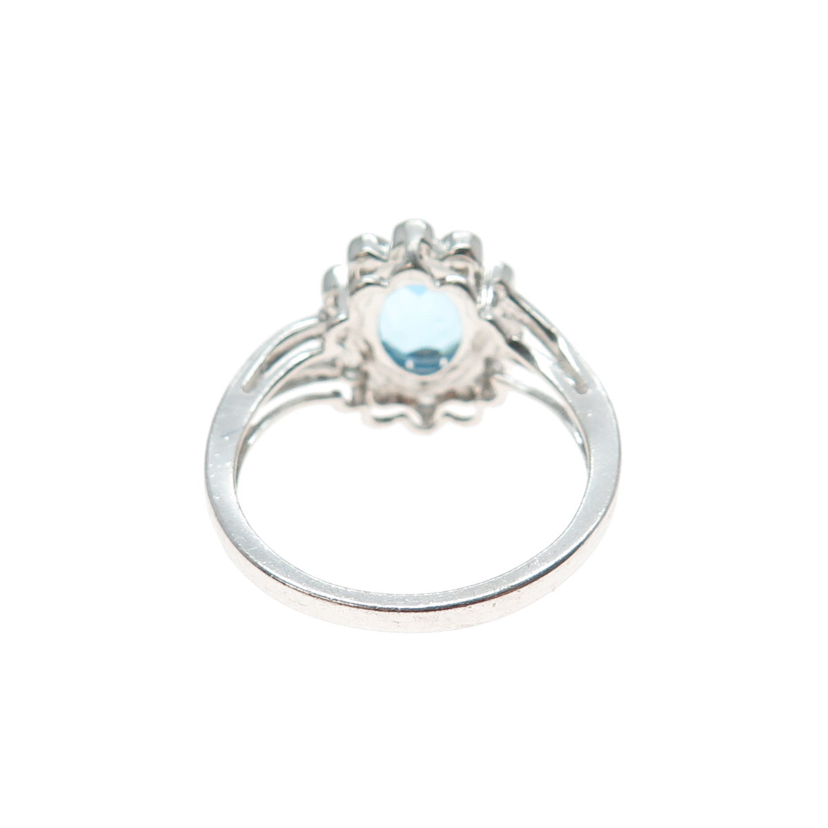 JANE SEYMOUR 925 Sterling Silver Real Blue & White Topaz Ring Size 6.75