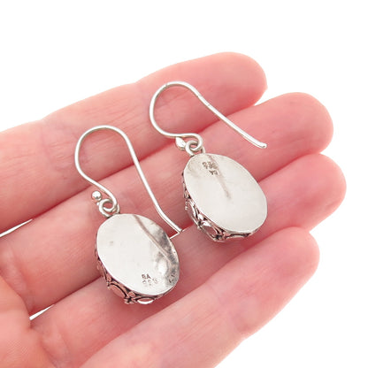 Suarti Bali 925 Sterling Silver Vintage Real Goldstone Dangle Earrings
