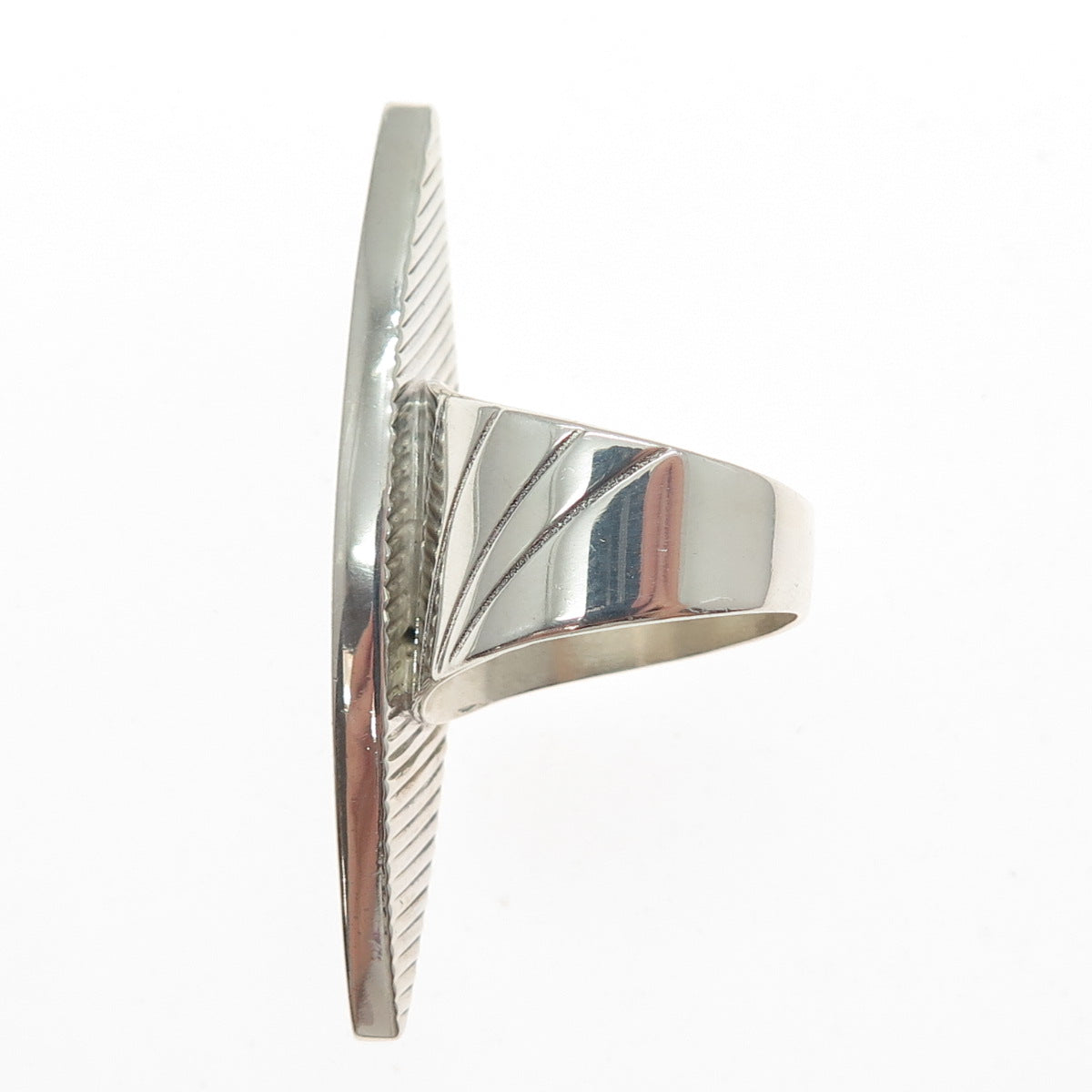 JAY KING DESERT ROSE Sterling Silver Vintage Turquoise Modernist Ring Size 7.25