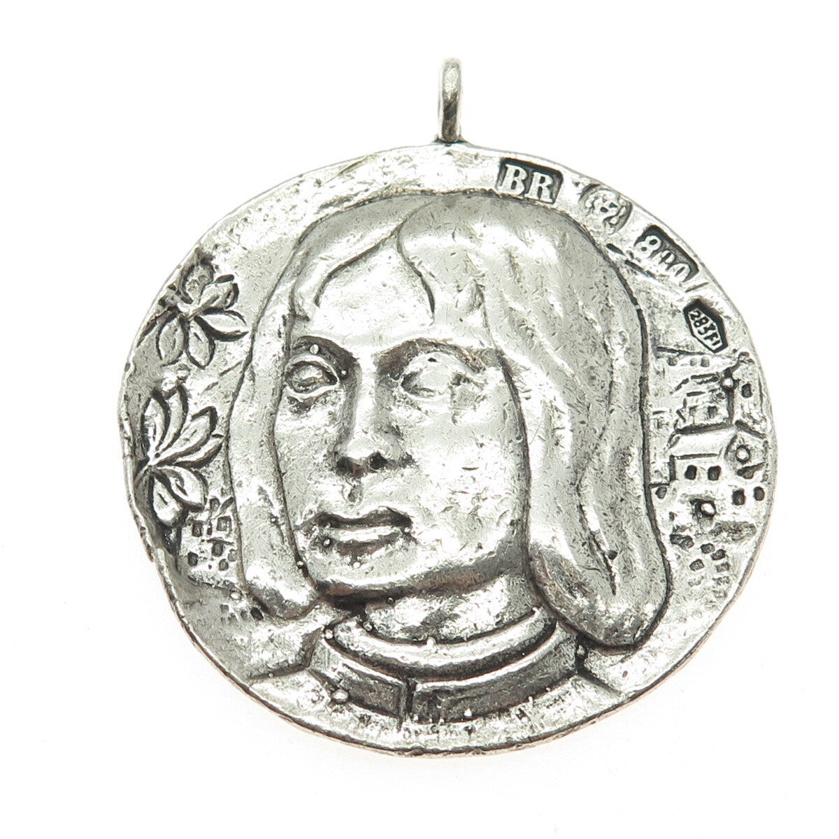 BRANDIMARTE 800 Silver Vintage Italy "Chi vuol esser lieto sia" Pendant
