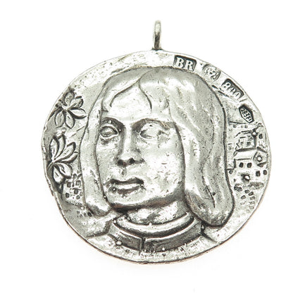 BRANDIMARTE 800 Silver Vintage Italy "Chi vuol esser lieto sia" Pendant