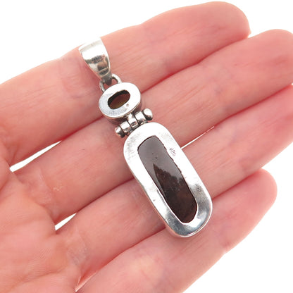 925 Sterling Silver Vintage Real Tourmaline & Peridot Modernist Charm Pendant