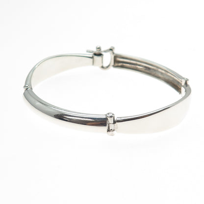 925 Sterling Silver Vintage Italy Modernist Panel Link Bracelet 6.75"