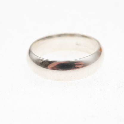 925 Sterling Silver Vintage Classic Wedding Band Ring Size 5.25