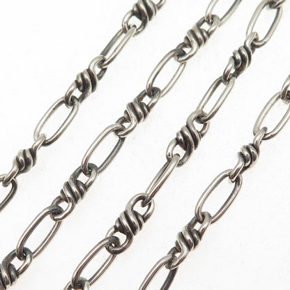 925 Sterling Silver Vintage Italy Anchor & Oval Chain Necklace 20"