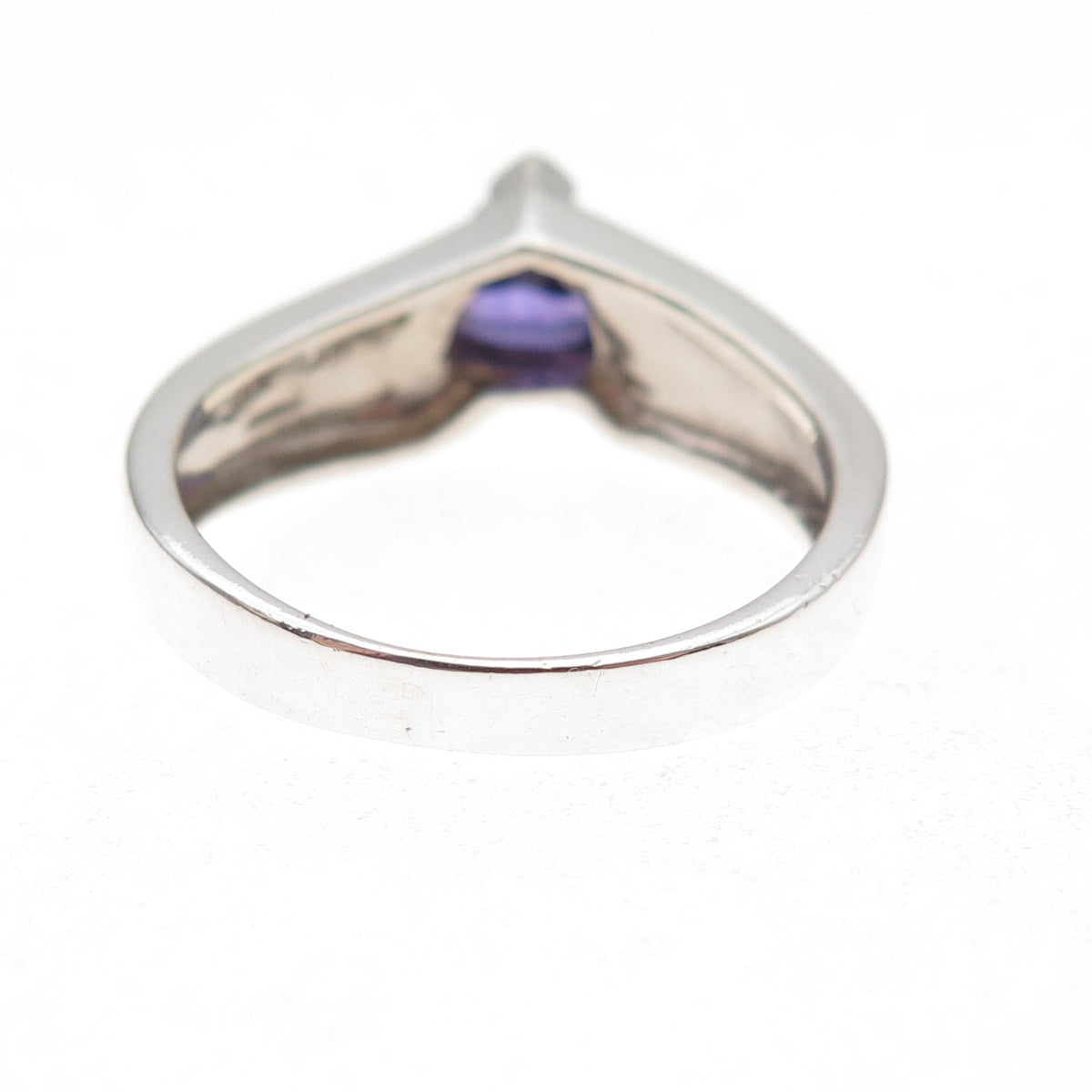 925 Sterling Silver Real Amethyst Opal & C Z Ring Size 8