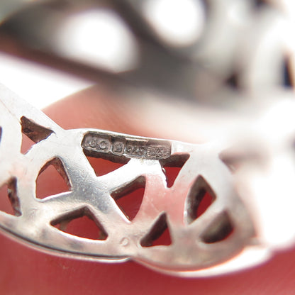 925 Sterling Silver Vintage JC Dublin Celtic Knot Oxidized Band Ring Size 5.75