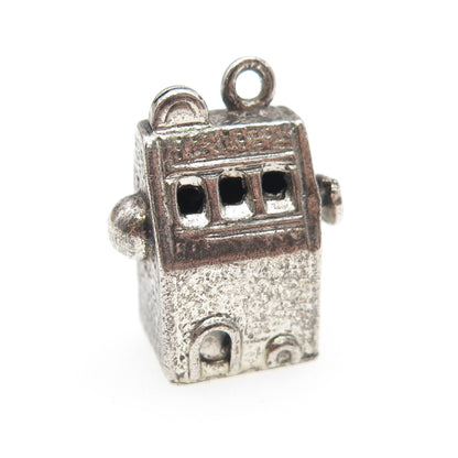 DANECRAFT 925 Sterling Silver Vintage Slot Machine Casino Mini 3D Charm Pendant
