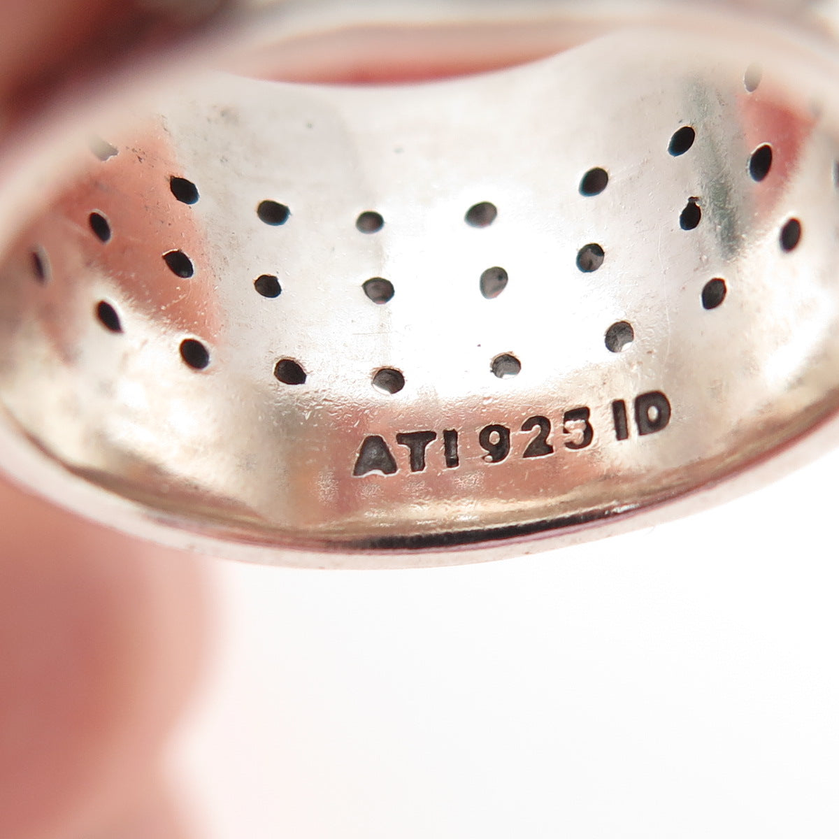 ANNIKA WITT 925 Sterling Silver Vintage Oxidized Wide Band Ring Size 8
