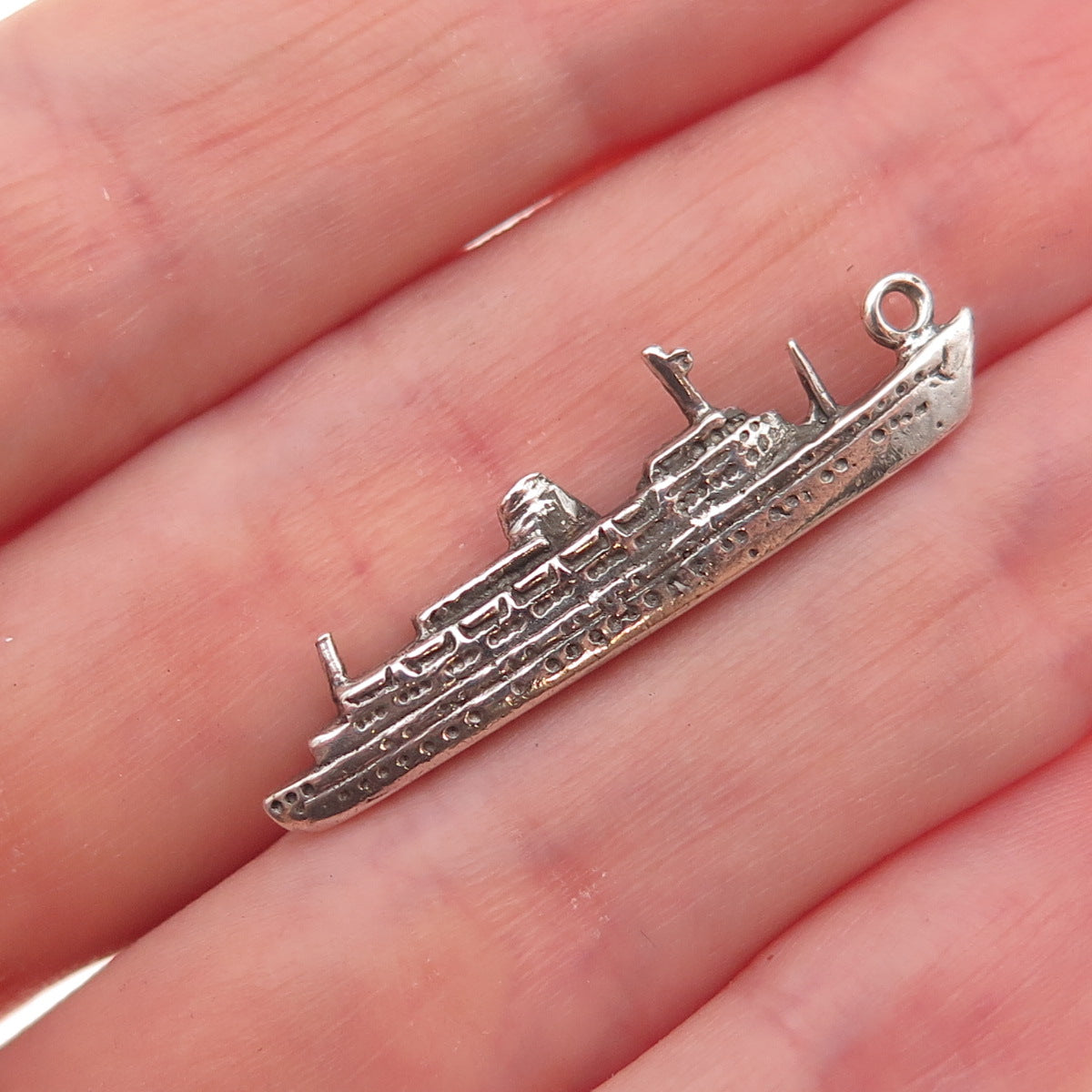 925 Sterling Silver Vintage SS Statendam Transatlantic Liner Charm Pendant
