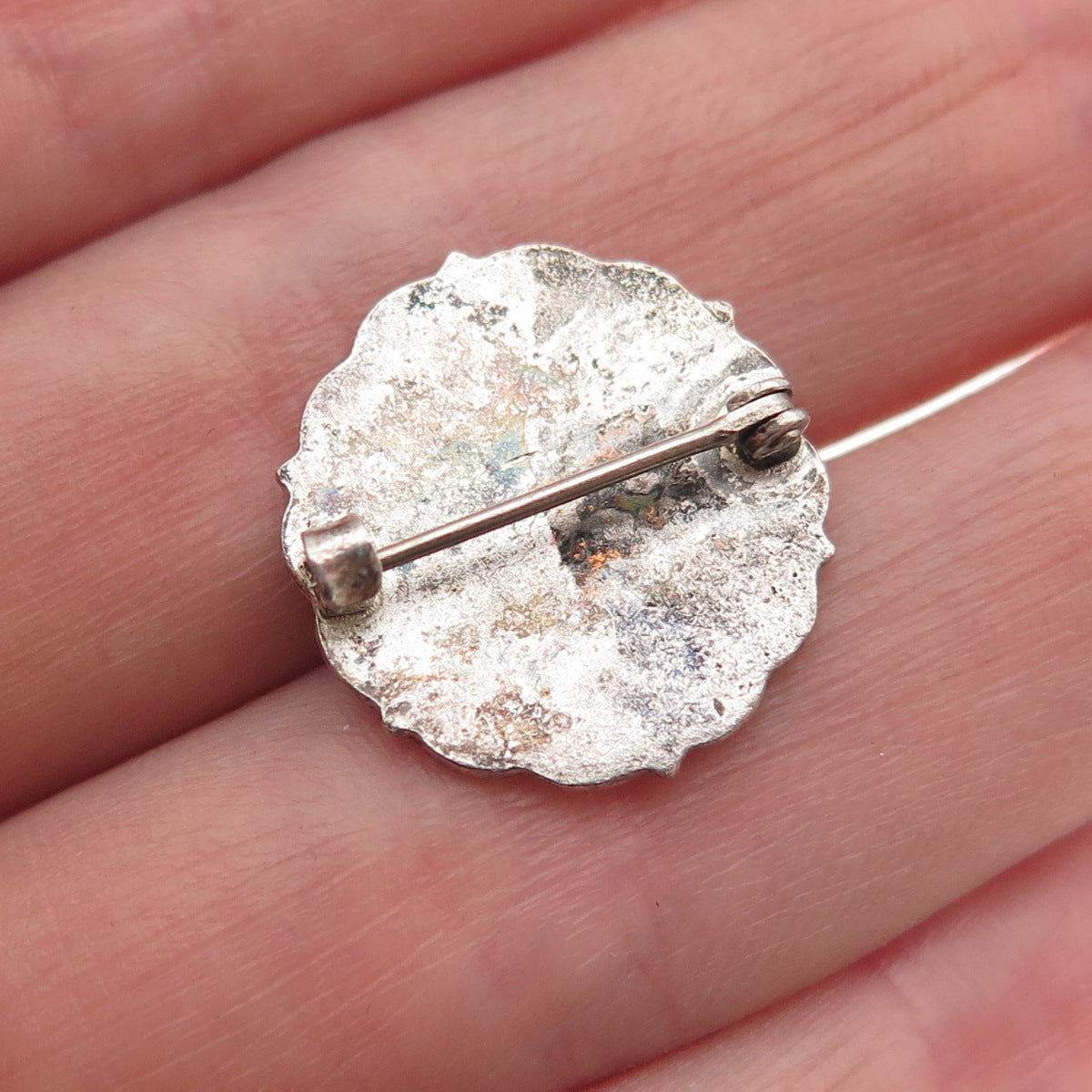 925 Sterling Silver Antique Art Deco Enamel Lutheran Sunday School Pin Brooch