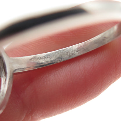 925 Sterling Silver Oval-Cut Blue & Round-Cut White C Z Ring Size 9.25