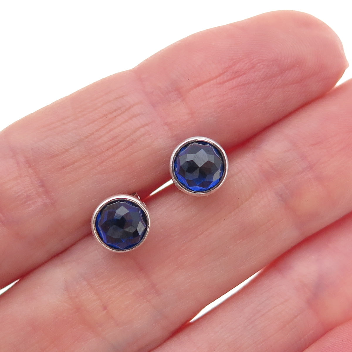 Pandora Sterling Silver Lab-Created Sapphire September Birthstone Stud Earrings