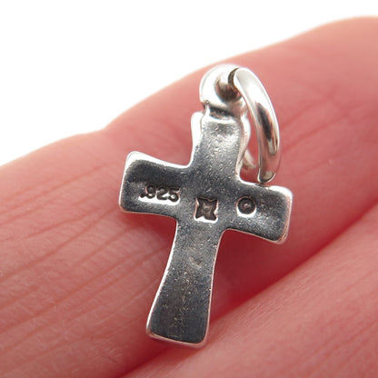 Sunwest 925 Sterling Silver Vintage Cross Oxidized Mini Charm Pendant