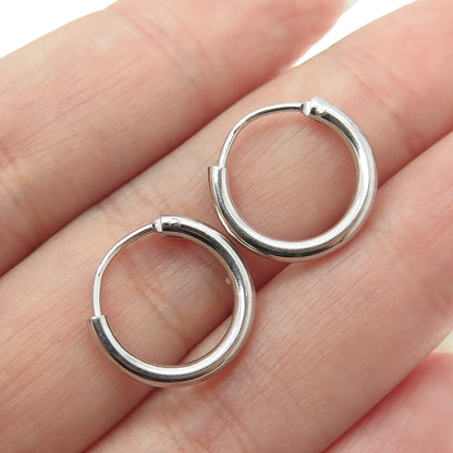 925 Sterling Silver Tube Hoop Earrings