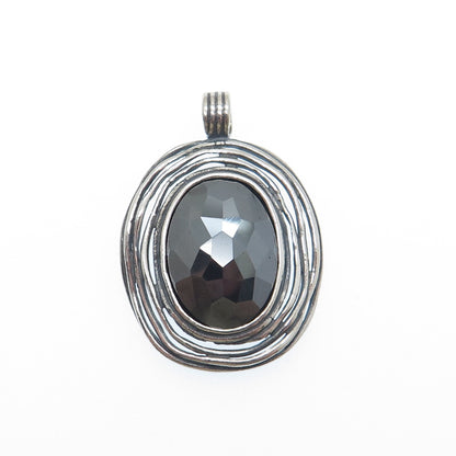 OR PAZ PZ 925 Sterling Silver Vintage Israel Real Hematite Oxidized Nest Pendant